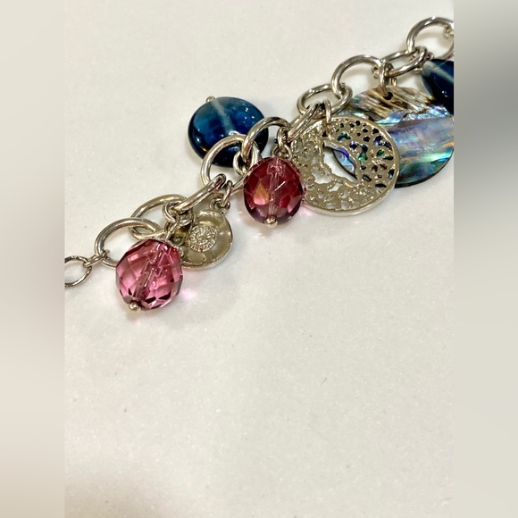 2 FOR $20 ITEM
116.  ABALONE & MULTI-COLORED BEADED CHARM BRACELET WITH EXTENDER - Picture 5 of 9